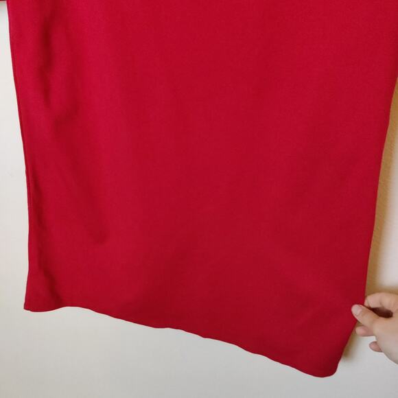 Le Muse Red Tube Dress Chic Cowl Neck Large Lagenlook Minimalist Quiet Luxury - Picture 7 of 14